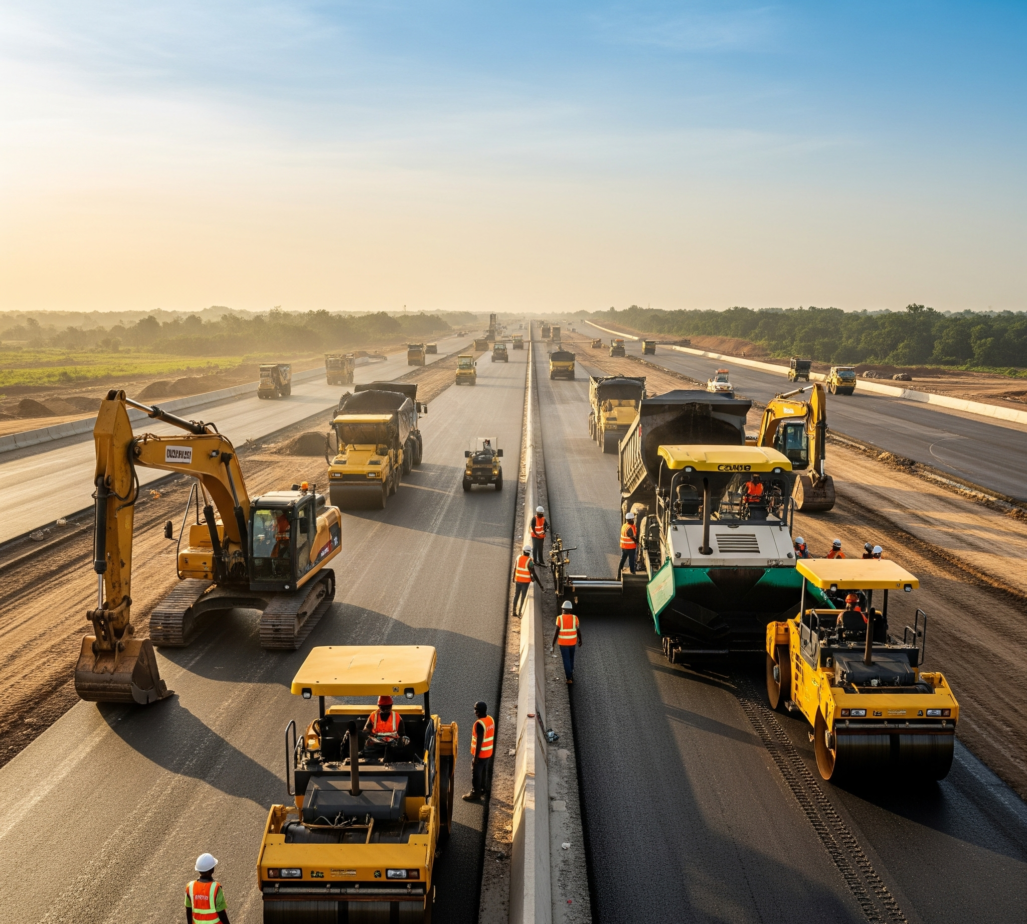 Large scale road construction project by Sprint G.S.